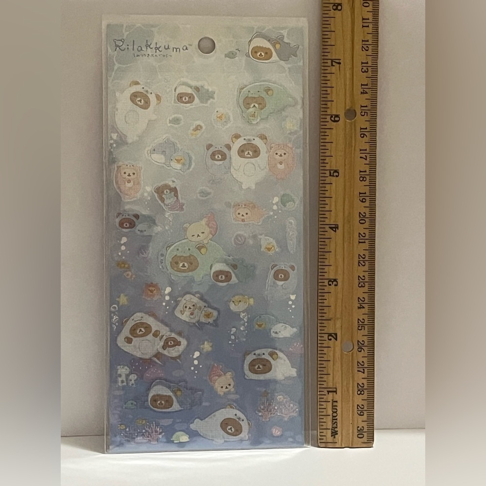 Rilakkuma Sparkly Sea Life Sticker Sheet - Picture 5 of 5
